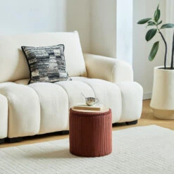 Set Van 3 Poefs Met Opbergruimte Van Hout En Ribfluweel -LeenBakker Winkel 5e32182c48d24e88956fd395ab1ee6d0