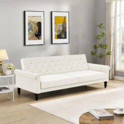 Tyne - 3-zits Slaapbank In Crèmekleurige Fluwell -LeenBakker Winkel 5ed462d69adf48afa6a8433e6dceaeba