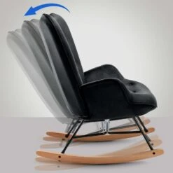 CLP Schommelstoel Sanka Fluweel - Zwart -LeenBakker Winkel 5f1aca3d036245bcb7934c7df62a1484