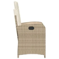 VidaXL - Tuinstoel Verstelbaar Met Kussens - Beige - Poly Rattan - 57x58.5x93 Cm -LeenBakker Winkel 5f523b3049974215bedd424c1b6bac93
