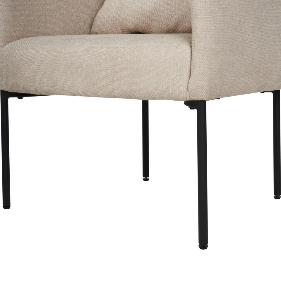 MALMOS - Fauteuil - Lichtbeige - Kunstlinnen 14 MALMOS - Fauteuil - Lichtbeige - Kunstlinnen - Afbeelding 12