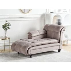 LORMONT - Chaise Longue - Taupe - Rechterzijde - Fluweel -LeenBakker Winkel 605eca44cbe44c74ab607b6429948db2