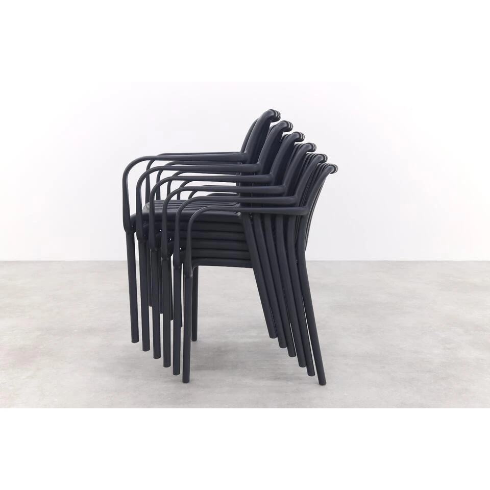 Stripe Stapelbare Tuinstoel - Antraciet 7 Stripe Stapelbare Tuinstoel - Antraciet - Afbeelding 5