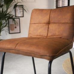 Industriële Barkruk Jelle Cognac - Zithoogte 65 Cm - Stof - Bruin -LeenBakker Winkel 60a450be56074169bfd208b45491ac74