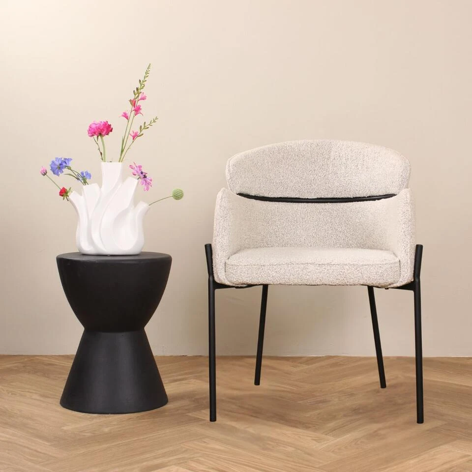 DS4U - Mira Eetkamerstoel Boucle - Beige 9 DS4U - Mira Eetkamerstoel Boucle - Beige - Afbeelding 7