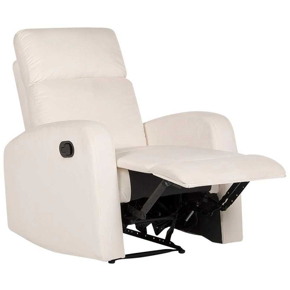 VERDAL - Relaxfauteuil Handmatig - Wit - Fluweel 10 VERDAL - Relaxfauteuil Handmatig - Wit - Fluweel - Afbeelding 8