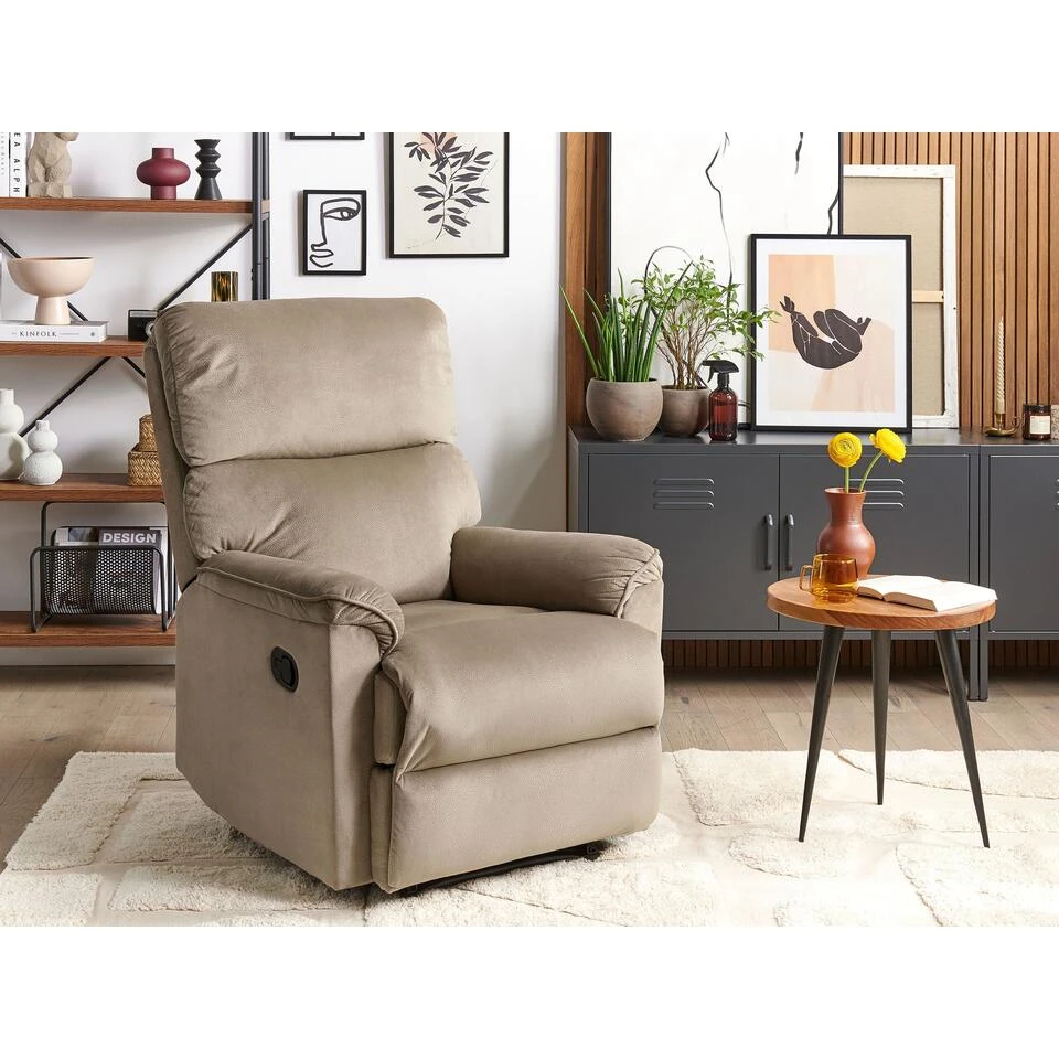 Beliani TV-fauteuil EVERTON - Bruin Polyester 4 Beliani TV-fauteuil EVERTON - Bruin Polyester - Afbeelding 2
