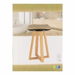 Merkloos Tendance Bijzet Krukje - Zwart - Bamboe Hout - D30 X H43 Cm -LeenBakker Winkel 629f983e669645c8bdb1f045399fcf10