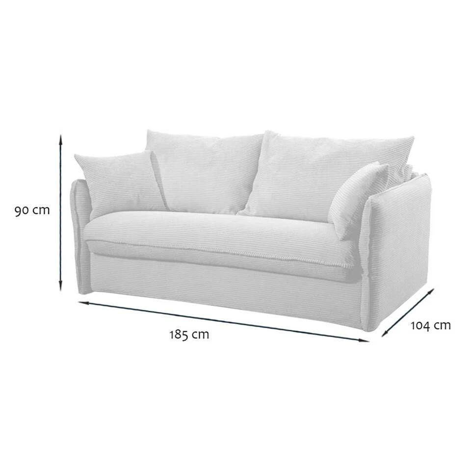 CALICOSY - Slaapbank MIRA - Ecru - 90x185x104 Cm 10 CALICOSY - Slaapbank MIRA - Ecru - 90x185x104 Cm - Afbeelding 8