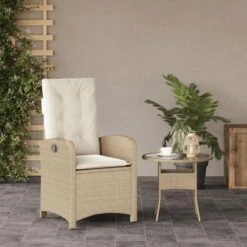 VidaXL - Tuinstoel Verstelbaar Met Kussens - Beige - Poly Rattan - 57x58.5x93 Cm -LeenBakker Winkel 62fd58127e6a4eb8be647350fd709043