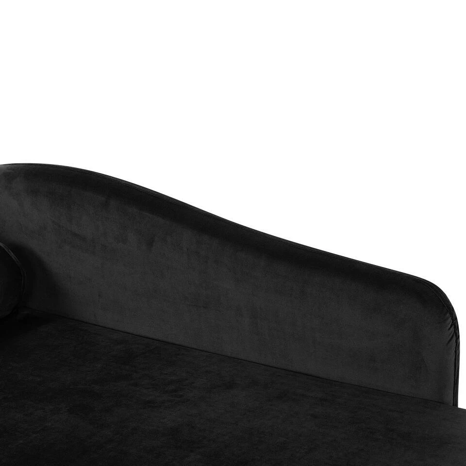 LUIRO - Chaise Longue - Zwart - Linkerzijde - Fluweel 12 LUIRO - Chaise Longue - Zwart - Linkerzijde - Fluweel - Afbeelding 10