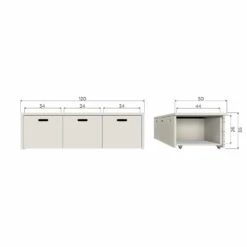 WOOOD Silke Kistbank Met Lades - Grenen - Dust/Grijs - 36x120x50 13 WOOOD Silke Kistbank Met Lades - Grenen - Dust/Grijs - 36x120x50 -LeenBakker Winkel 65551fc155bd4860988ae266823b97cd