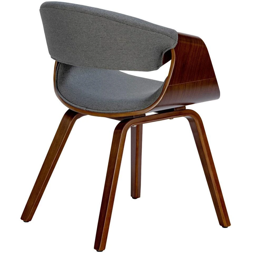 CLP Eetkamerstoel Foley Walnoot Frame - Stof - Walnoot/grijs 5 CLP Eetkamerstoel Foley Walnoot Frame - Stof - Walnoot/grijs - Afbeelding 3