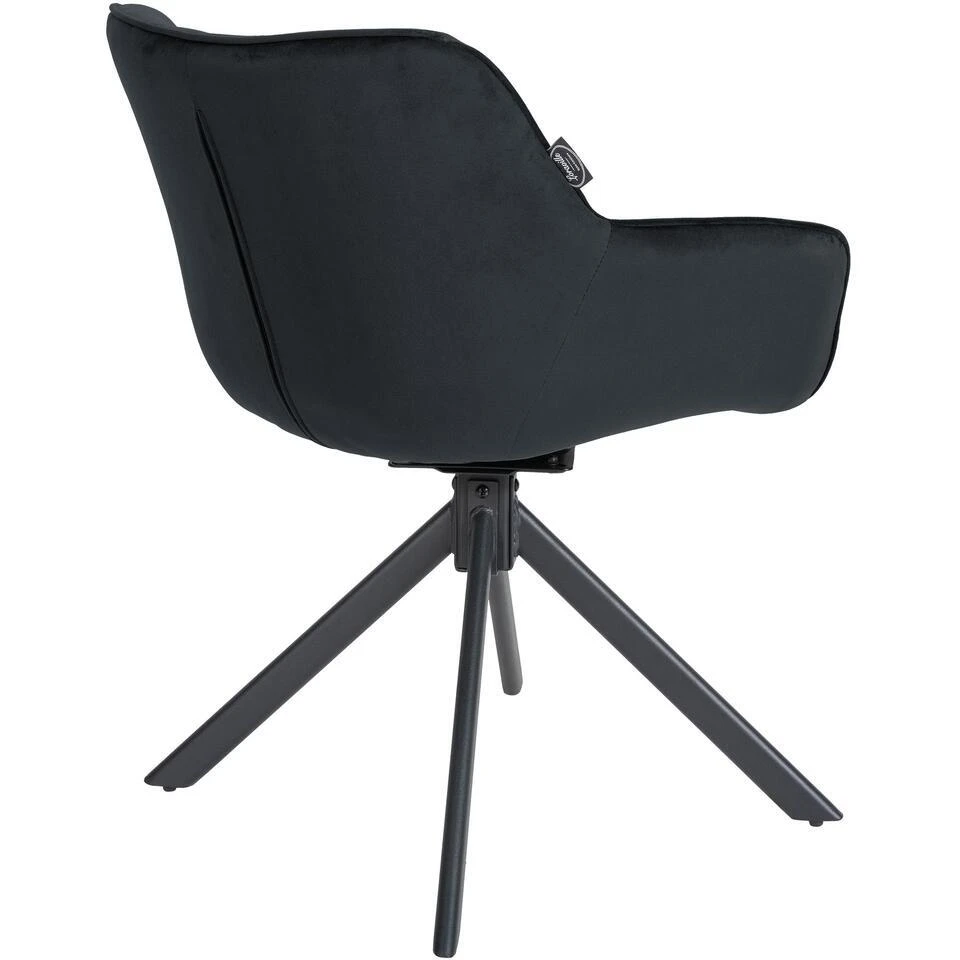 CLP Eetkamerstoel Westport Zwart Frame - Fluweel - Zwart 6 CLP Eetkamerstoel Westport Zwart Frame - Fluweel - Zwart - Afbeelding 4