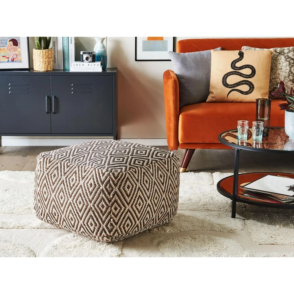 MANISA - Poef - Bruin - 60 Cm - Wol 4 MANISA - Poef - Bruin - 60 Cm - Wol - Afbeelding 2