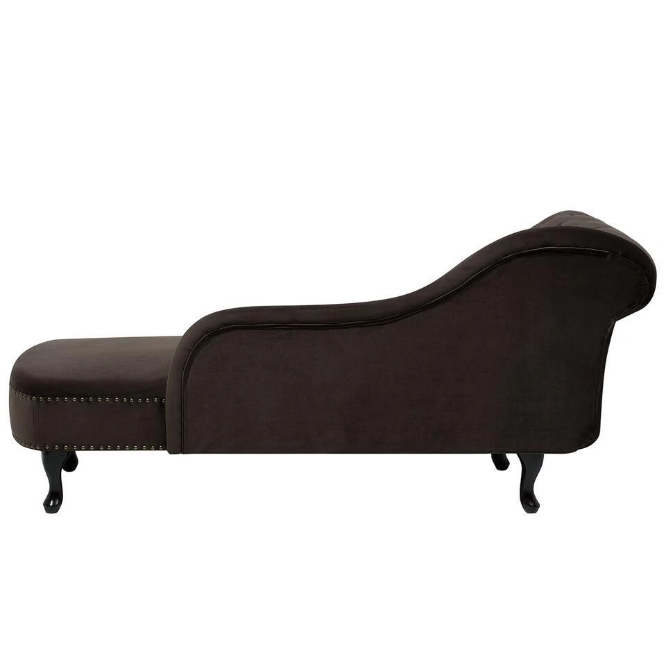 NIMES - Chaise Longue - Bruin - Linkerzijde - Fluweel 8 NIMES - Chaise Longue - Bruin - Linkerzijde - Fluweel - Afbeelding 6