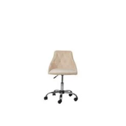 Beliani Bureaustoel PARRISH - Beige Fluweel -LeenBakker Winkel 68b235230e3c4859bdc0bd27ce2b7a07