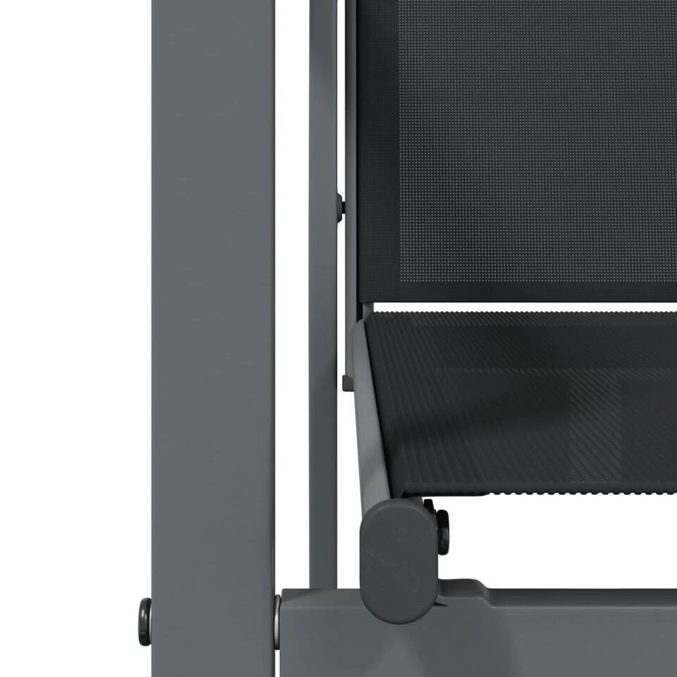 VidaXL - Tuinstoel - Zwart - Staal - 2 Stuks 9 VidaXL - Tuinstoel - Zwart - Staal - 2 Stuks - Afbeelding 7