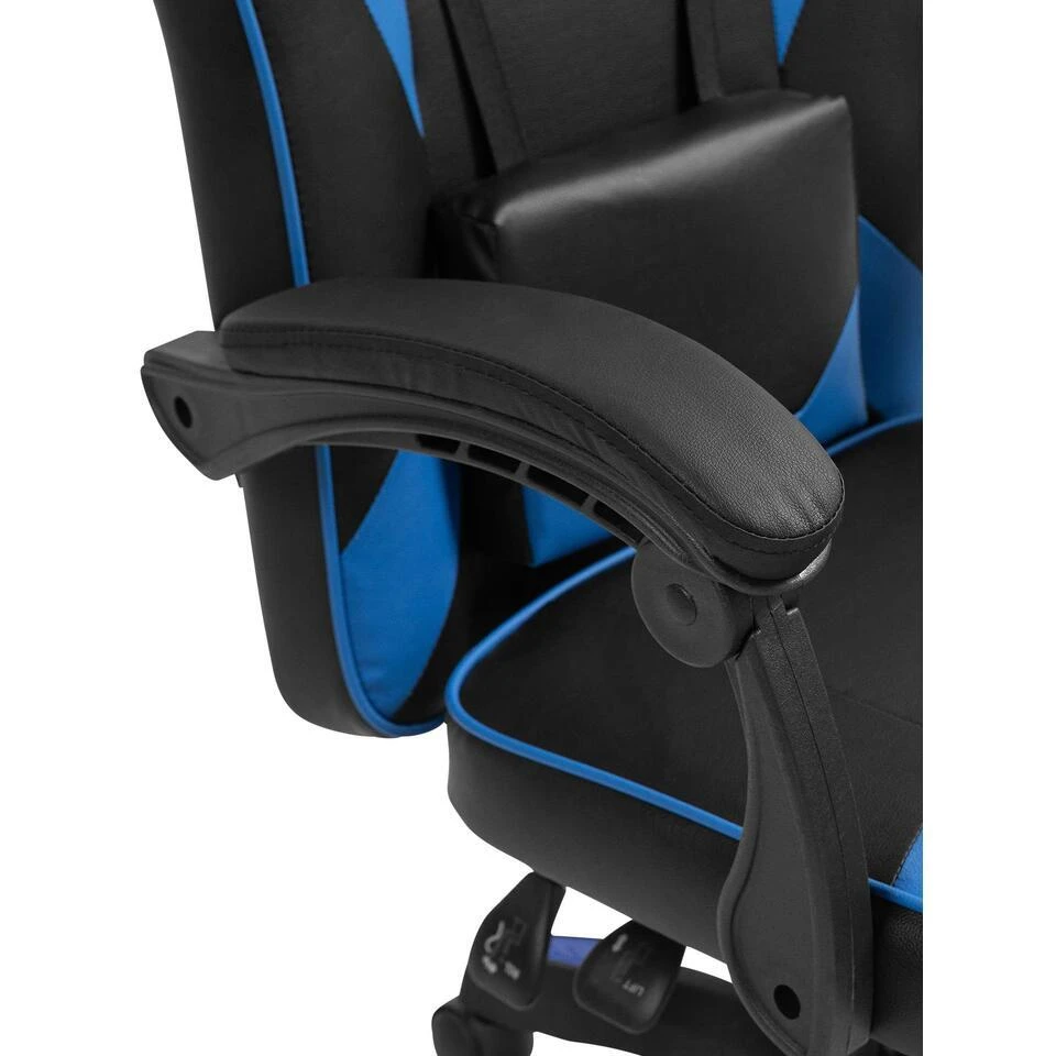 CLP Bureaustoel Orkney Zwart Frame - Kunststof - Zwart/blauw 7 CLP Bureaustoel Orkney Zwart Frame - Kunststof - Zwart/blauw - Afbeelding 5