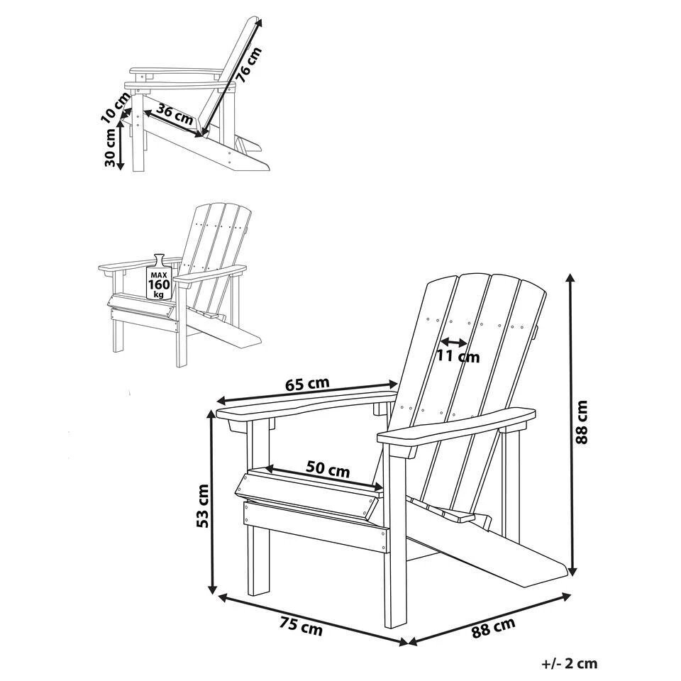 ADIRONDACK - Tuinstoel - Paars - Kunsthout 5 ADIRONDACK - Tuinstoel - Paars - Kunsthout - Afbeelding 3