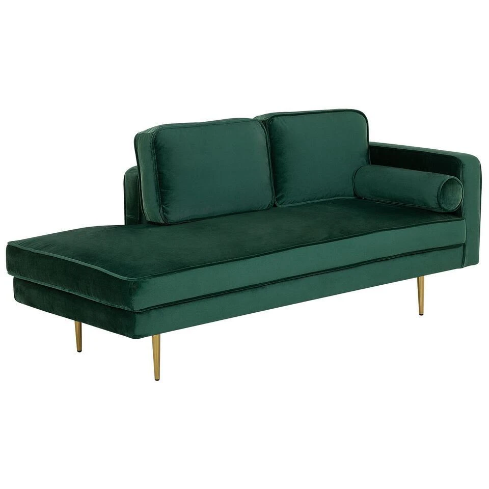 MIRAMAS - Chaise Longue - Smaragdgroen - Rechterzijde - Fluweel 7 MIRAMAS - Chaise Longue - Smaragdgroen - Rechterzijde - Fluweel - Afbeelding 5