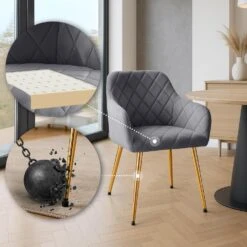 CLP Set Van 2 Eetkamerstoel Monett Goud Frame - Fluweel - Donkergrijs 12 CLP Set Van 2 Eetkamerstoel Monett Goud Frame - Fluweel - Donkergrijs -LeenBakker Winkel 6cc6f6d52fd748f28f2caacf8c6f284f