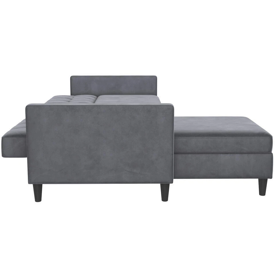 Hartford - 3-zits Slaapbank In Antraciet Fluweel 7 Hartford - 3-zits Slaapbank In Antraciet Fluweel - Afbeelding 5