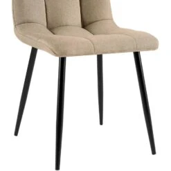CLP Set Van 4 Eetkamerstoel Antibes Zwart Frame - Stof - Taupe -LeenBakker Winkel 6d3435ddb66e48bab276b805505a499c