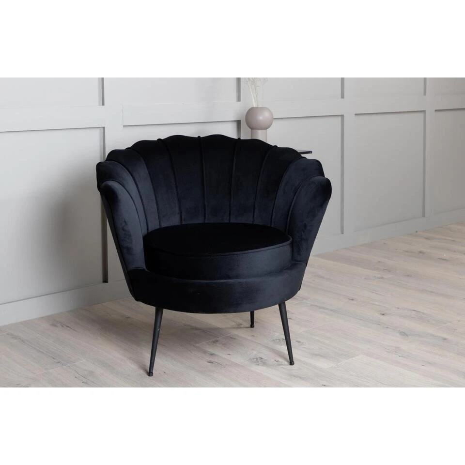 Svea - Rano Fauteuil - Velvet - Zwart 6 Svea - Rano Fauteuil - Velvet - Zwart - Afbeelding 4