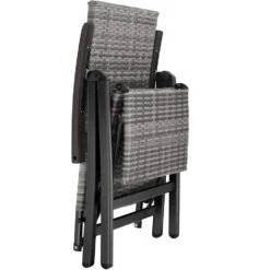 Tectake Wicker Tuinstoel Opklapbaar Met Aluminium Frame En Voetsteun, Grijs -LeenBakker Winkel 6f05f28feb2f48879a92f01abb8facc3