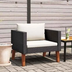 VidaXL - Tuinbank Eenzits - Zwart - Poly Rattan - Met Kussens 13 VidaXL - Tuinbank Eenzits - Zwart - Poly Rattan - Met Kussens -LeenBakker Winkel 6f17d1dc67e64a38ac58e850085c5f61