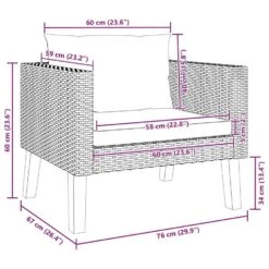 VidaXL - Tuinbank Eenzits - Zwart - Poly Rattan - Met Kussens 14 VidaXL - Tuinbank Eenzits - Zwart - Poly Rattan - Met Kussens -LeenBakker Winkel 6f330b3155a846be8dda676436d27443