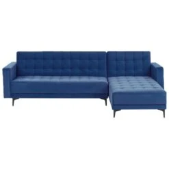 ABERDEEN - Slaapbank Met Ottomaan - Blauw - Linkszijdig - Fluweel -LeenBakker Winkel 6f64739a8eae4ffca5f7a60bcaf5480e 1