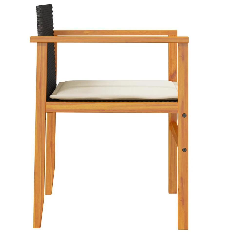 VidaXL - Tuinstoelen - Kussens - Zwart - Poly Rattan - 2 Stuks - 55x55x78 Cm 8 VidaXL - Tuinstoelen - Kussens - Zwart - Poly Rattan - 2 Stuks - 55x55x78 Cm - Afbeelding 6