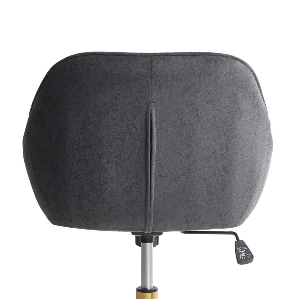 BARDSDALE - Bureaustoel - Donkergrijs - Fluweel 8 BARDSDALE - Bureaustoel - Donkergrijs - Fluweel - Afbeelding 6