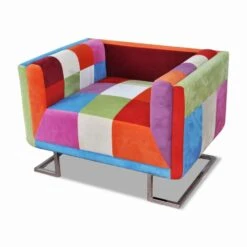 VidaXL Fauteuil Met Patchwork Ontwerp En Verchroomde Poten Kubus Stof 8 VidaXL Fauteuil Met Patchwork Ontwerp En Verchroomde Poten Kubus Stof -LeenBakker Winkel 7135fe78caa84f81bf798f7e9af8c5d6