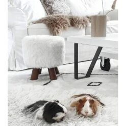 Beliani Hocker IOWA - Wit Polyester -LeenBakker Winkel 71902a1acc214f329e0923060ed9cd36