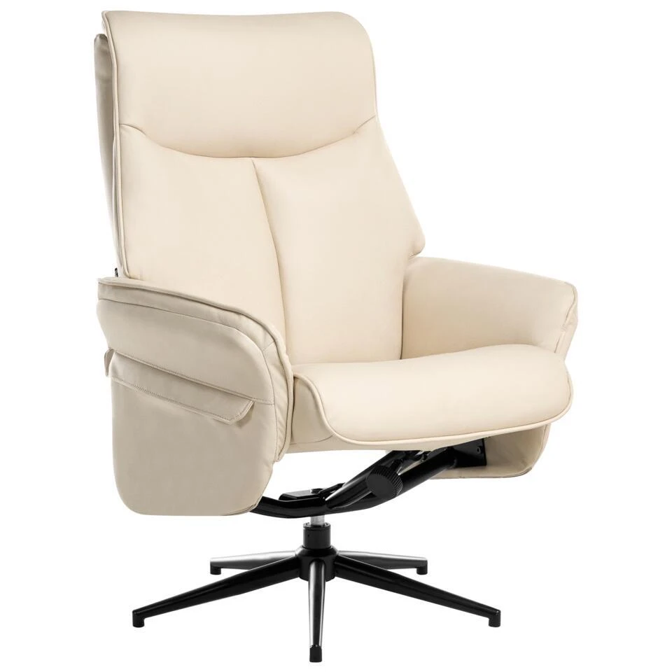 ERATO - Relaxfauteuil Met Voetenbank - Beige - Veganistisch Leer 7 ERATO - Relaxfauteuil Met Voetenbank - Beige - Veganistisch Leer - Afbeelding 5