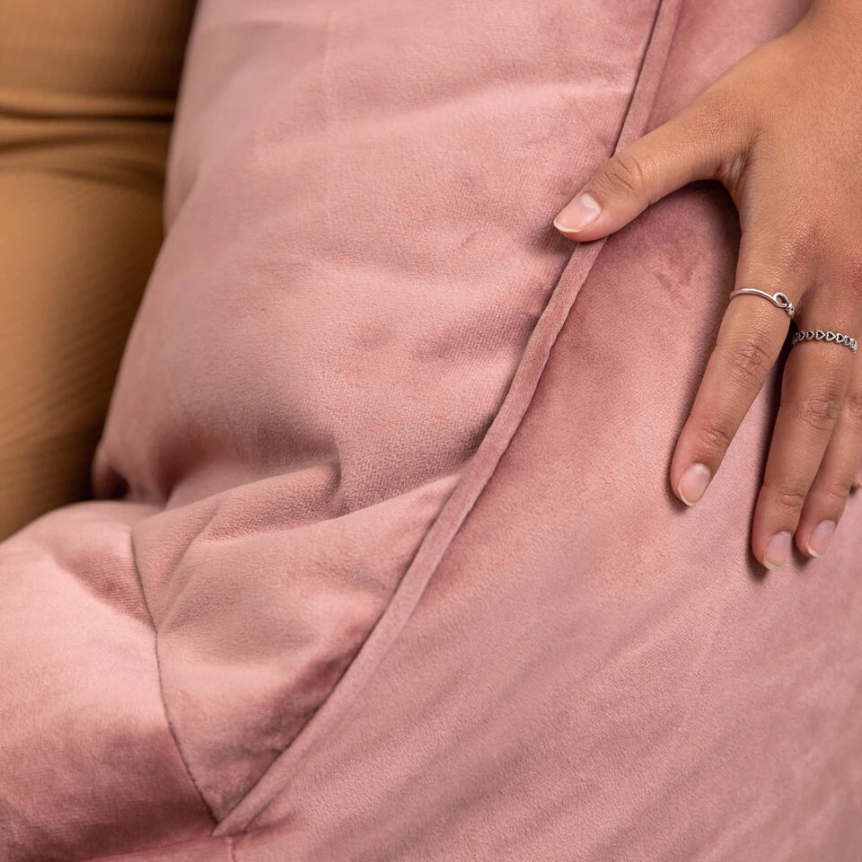 Icon Zitzak Natalia - Fluwelen Zitzakfauteuil - Oud Roze 6 Icon Zitzak Natalia - Fluwelen Zitzakfauteuil - Oud Roze - Afbeelding 4