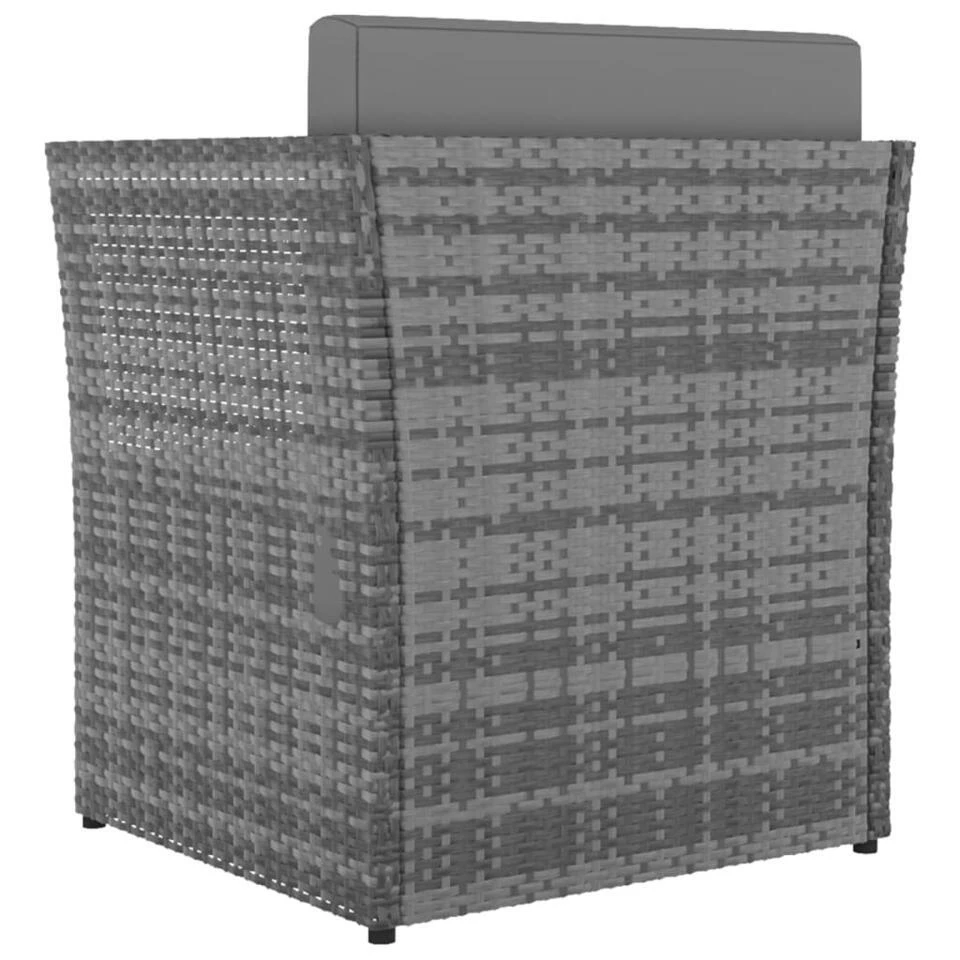 VidaXL - Tuinstoelen - Antraciet - Poly Rattan - Met Voetenbank 7 VidaXL - Tuinstoelen - Antraciet - Poly Rattan - Met Voetenbank - Afbeelding 5