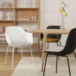 Nolon Nora-Liz Eetkamerstoel Wit - Beige Kussen - Zwarte Poten 16 Nolon Nora-Liz Eetkamerstoel Wit - Beige Kussen - Zwarte Poten -LeenBakker Winkel 72c97a46f74d4832b9a1cb45c23ea2eb 1