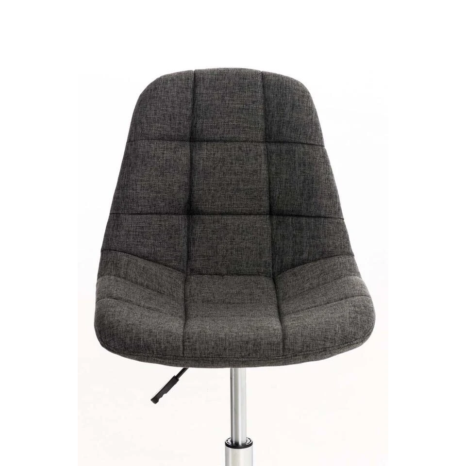CLP Bureaustoel Emil Chroom Frame - Stof - Donkergrijs 8 CLP Bureaustoel Emil Chroom Frame - Stof - Donkergrijs - Afbeelding 6
