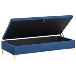 ABERDEEN - Ottomaan Met Opbergruimte - Marineblauw - Fluweel -LeenBakker Winkel 731a04e38ccb4812bcf21092e9418615