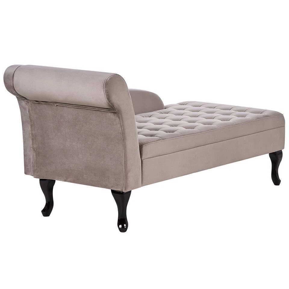 PESSAC - Chaise Longue - Taupe - Linkerzijde - Fluweel 12 PESSAC - Chaise Longue - Taupe - Linkerzijde - Fluweel - Afbeelding 10