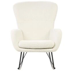 ANASET - Schommelstoel - Wit/Zwart - Bouclé -LeenBakker Winkel 743742cd658a4abbbed2521fbd87aa2f