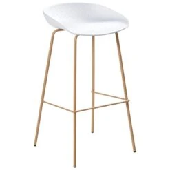 VENLO - Set Van 4 Barstoelen - Wit - Synthetisch Materiaal -LeenBakker Winkel 75e17560d2d94fed870958af5a02ec15