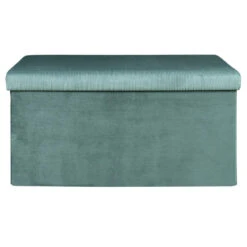 Home Deco Poef Velvet - Opbergbox - Blauw - 76 X 38 Cm -LeenBakker Winkel 772878890b724cbfafac2e92196acbd2