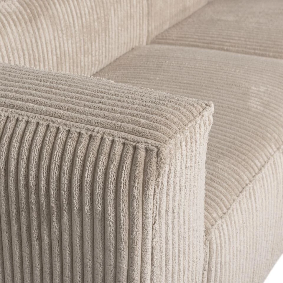 WOOOD Bean Chaise Longue Bank Rechts - Ribstof - Travertin -73x254x178 5 WOOOD Bean Chaise Longue Bank Rechts - Ribstof - Travertin -73x254x178 - Afbeelding 3