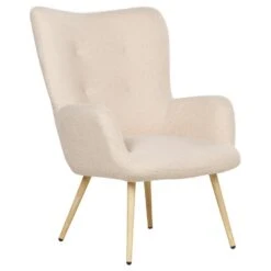 VEJLE II - Fauteuil Met Hocker - Beige - Bouclé -LeenBakker Winkel 778225b49587427a928f3df540a3d0a4