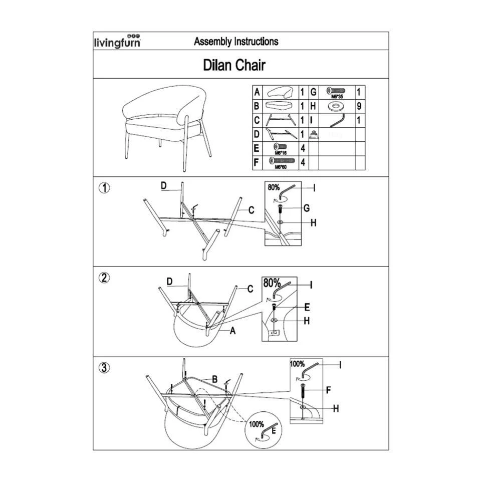 Livingfurn - Fauteuil Dilan Venga Hazel - 72.5x73x75cm 12 Livingfurn - Fauteuil Dilan Venga Hazel - 72.5x73x75cm - Afbeelding 10